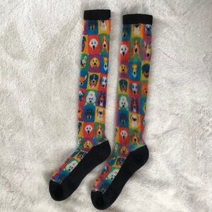 Colorful Dog Pattern Knee-High Socks